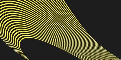 Abstract perspective wave line stripes. Wavy shape .Striped linear pattern isolated on black. vector