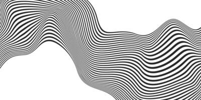 Abstract wavy stripe lines isolated on white. vector