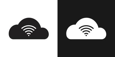 Wifi wireless internet cloud signal flat icon set for apps. vector