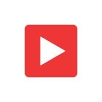 Red play icon sign for website and app vector