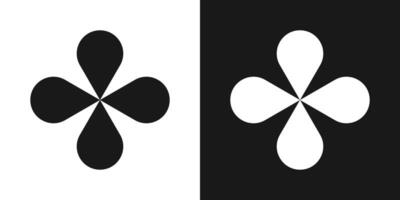 Graphic flat aesthetic geometric shape flower icon set for design and website vector