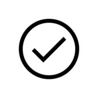 Verified check mark outline icon sign vector