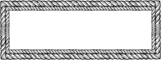 Rectangle rope frame on white background illustration vector