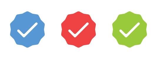 Verified icon set . verification check mark. vector