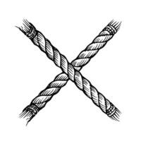 Cross shape rope design on transparent background vector