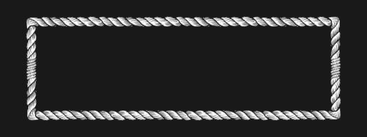Rectangle rope frame on black background illustration vector