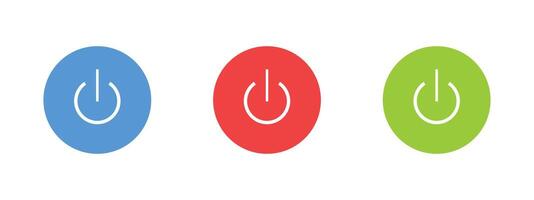 Power button set icon for apps and website. vector