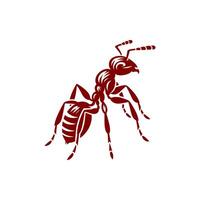 Ant logo with a minimalist design featuring a silhouette of this industrious insect. Perfect for branding, nature-themed projects, and eco-friendly graphics. vector