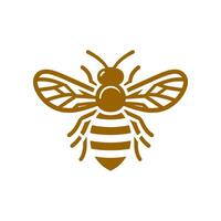 Bee logo design featuring a cute honeybee emblem. Black and yellow minimalist icon for branding, badges, and labels. Perfect for honey, apiary, and eco-friendly illustrations. vector