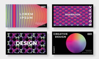 Set of template background design . Collection of creative abstract gradient vibrant colorful perspective 3d geometric shape background. Art design for business card, cover, banner, wallpaper. vector
