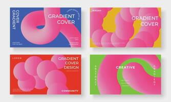 Set of template background design . Collection of creative abstract gradient vibrant colorful perspective 3d geometric shape background. Art design for business card, cover, banner, wallpaper. vector