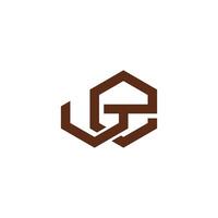 letter ew linked hexagon simple logo vector