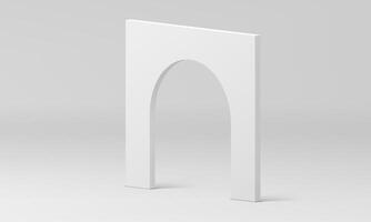 3d arch white stand geometric curved angular foundation isometric architecture decor element vector