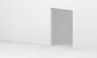 White 3d interior entrance exit rectangle arch empty showroom isometric design realistic vector