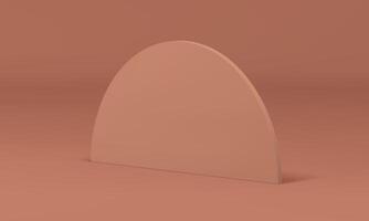 Semicircle beige 3d symmetric decor element premium stand vertical platform realistic vector