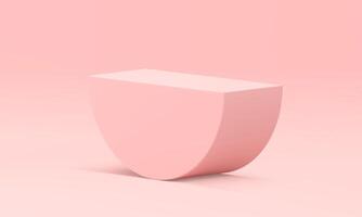 Pink 3d platform semicircle basic foundation decor element promo presentation minimal design vector