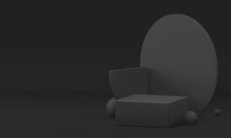 Black 3d geometric podium mock up for product presentation realistic illustration vector