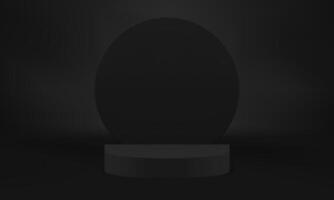 Minimal 3d black display podium mock up for product show realistic illustration vector