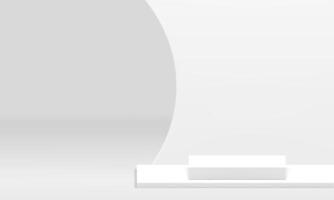 White 3d showroom mock up podium for product presentation realistic illustration vector