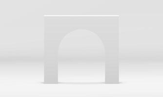 White 3d archway premium gate exit entrance decor element front view realistic illustration vector