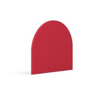 Red curved wall vertical isometric construction 3d icon geometric shape realistic vector