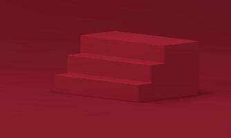 3d red stairway geometric podium basic foundation steps level award arena realistic vector