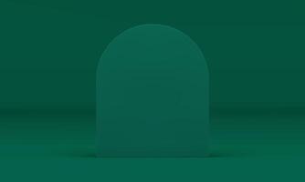 Green 3d curved wall vertical semicircle block construction minimal decor element realistic vector