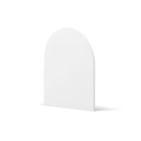 White curved vertical wall construction block isometric minimal design 3d icon realistic vector
