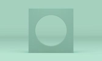 3d wall circle hole geometric decor element studio background realistic illustration vector