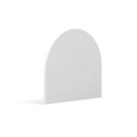 Gray curved wall isometric vertical platform minimal 3d icon realistic illustration vector