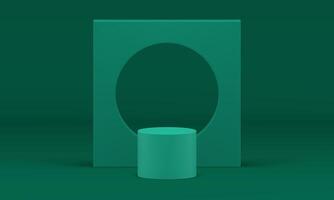 Studio background with geometric 3d podium construction for product presentation realistic vector