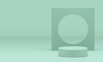 3d light green cylinder podium scene mock up for product presentation realistic vector
