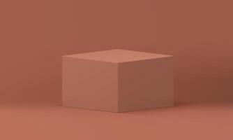 Brown rectangle pedestal 3d box geometric construction platform package isometric design vector