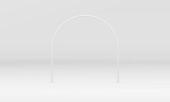 White 3d curved column semicircle frame minimal decor element realistic illustration vector