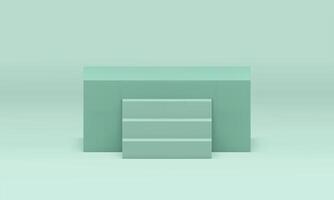 3d podium green reward box platform with staircase competition arena event ceremony vector