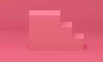 Pink 3d staircase steps level basic foundation challenge aspirations geometric shape vector