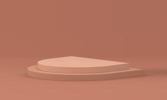 Beige 3d pedestal level platform cosmetic showcase minimal display foundation realistic vector
