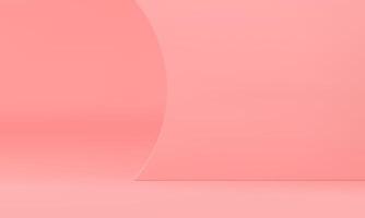 Pink 3d showroom minimal design curved wall product presentation area empty showcase vector