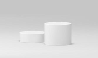 Podium cylinder showcase level basic foundation 3d win stage realistic illustration vector