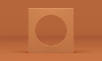 Geometric 3d wall circle hole frame basic foundation decor element realistic illustration vector