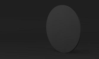 Black 3d circle wall architecture construction vertical decor element studio background vector