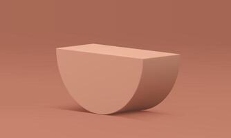 3d podium semicircle geometric figure basic foundation brown construction block realistic vector