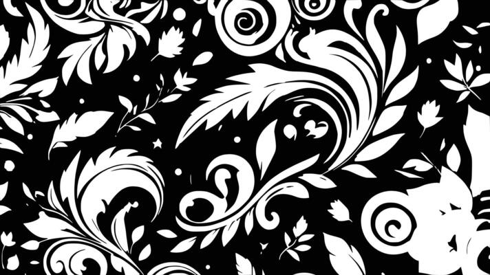 a black and white floral pattern