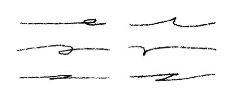 Hand drawn pencil lines. charcoal smears. Underline pen set. Doodle style sketch lines. Horizontal wavy strokes with rough edges. vector