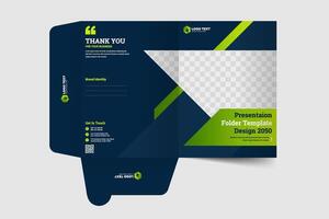 Corporate presentation folder design template layout for files vector