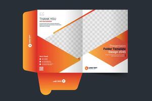 Corporate presentation folder design template layout for files vector