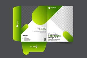 Corporate presentation folder design template layout for files vector