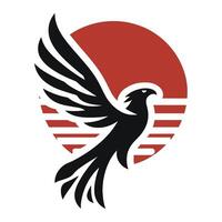 Dynamic and bold eagle logo with sharp lines and a powerful presence ideal for sports teams or security companies vector