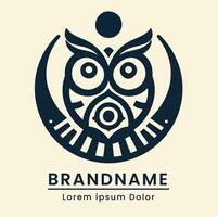 Abstract owl logo with geometric shapes suitable for modern and artistic branding vector