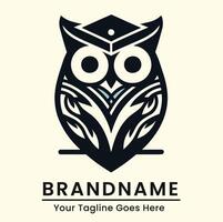 Geometric owl logo with intricate patterns and a modern elegant design vector